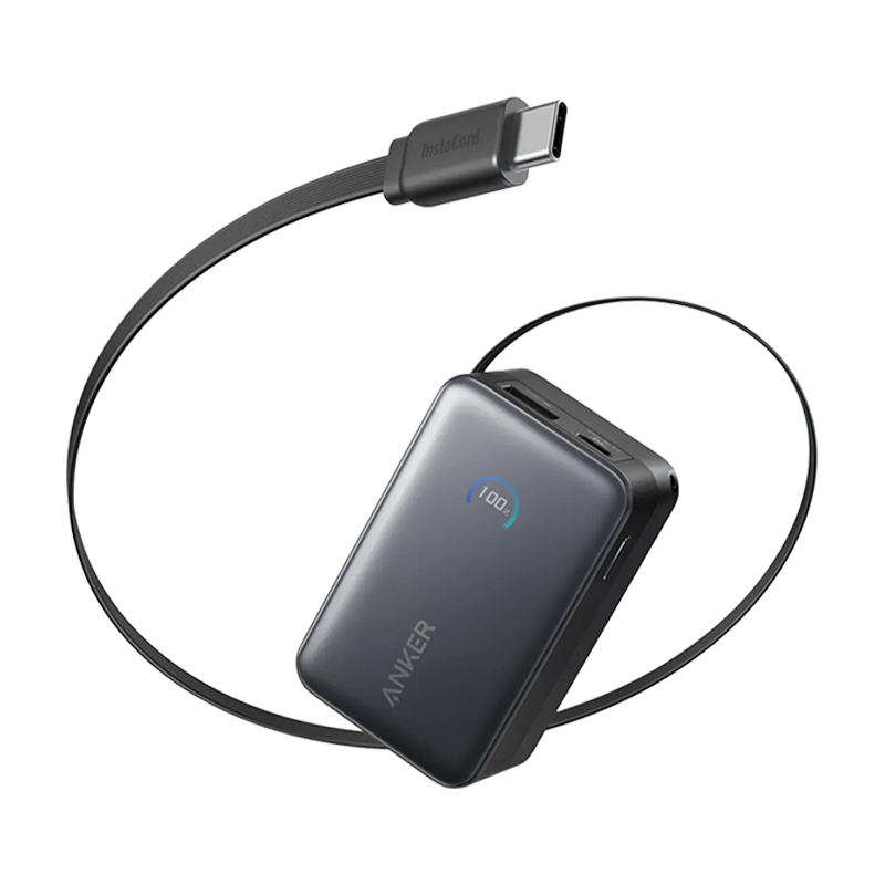Anker Nano Power Bank - 10000mAh - 45W - Built-In Retractable USB-C Cable - CH