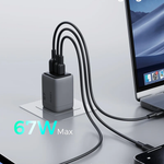 Aukey Comet Mix 3 67W PD Wall Charger With GaN Technology - Black | PA-C3