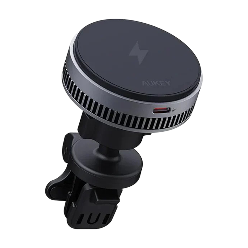 Aukey MagFusion Dash Plus Qi2.2 Wireless Charging Phone Mount with Active Cooling - HD-MC13AP - Black