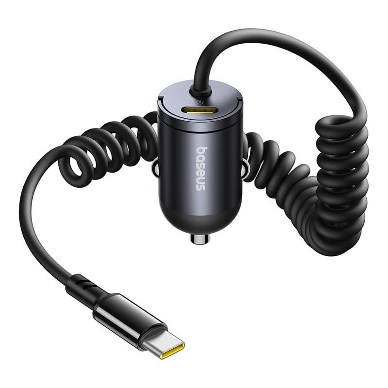 Baseus Tiny Star Mini Car Charger (C+C Cable Included) 30W - Black
