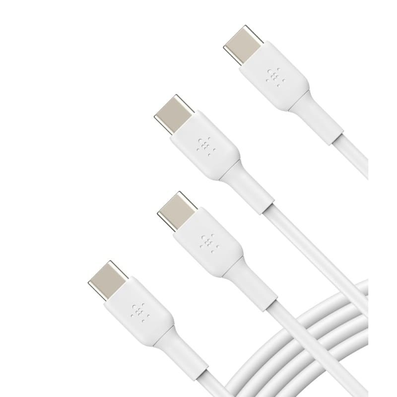 كابل بيلكين Boost Charge USB-C إلى USB-C - عبوة 2 قطعة - طول 1 متر - أبيض