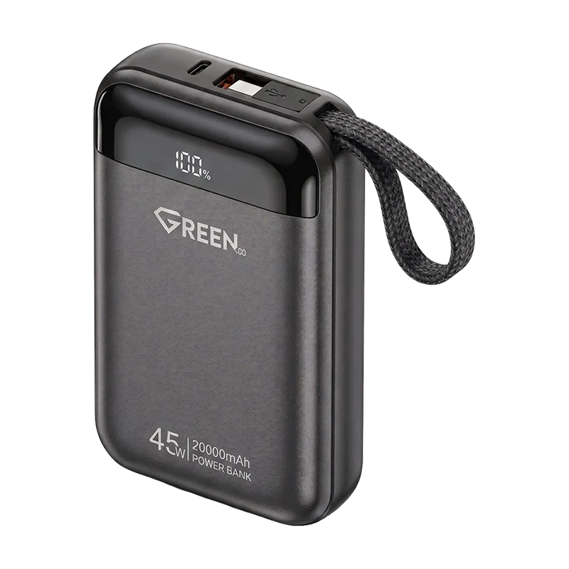 باور بانك جرين GE-PB046 - 20000mAh - قدرة 45 وات - أسود