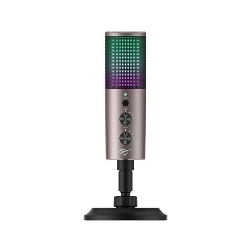 Havit GK61 RGB Recording Live Streaming Gaming Microphone – USB Condenser Mic with RGB Lighting