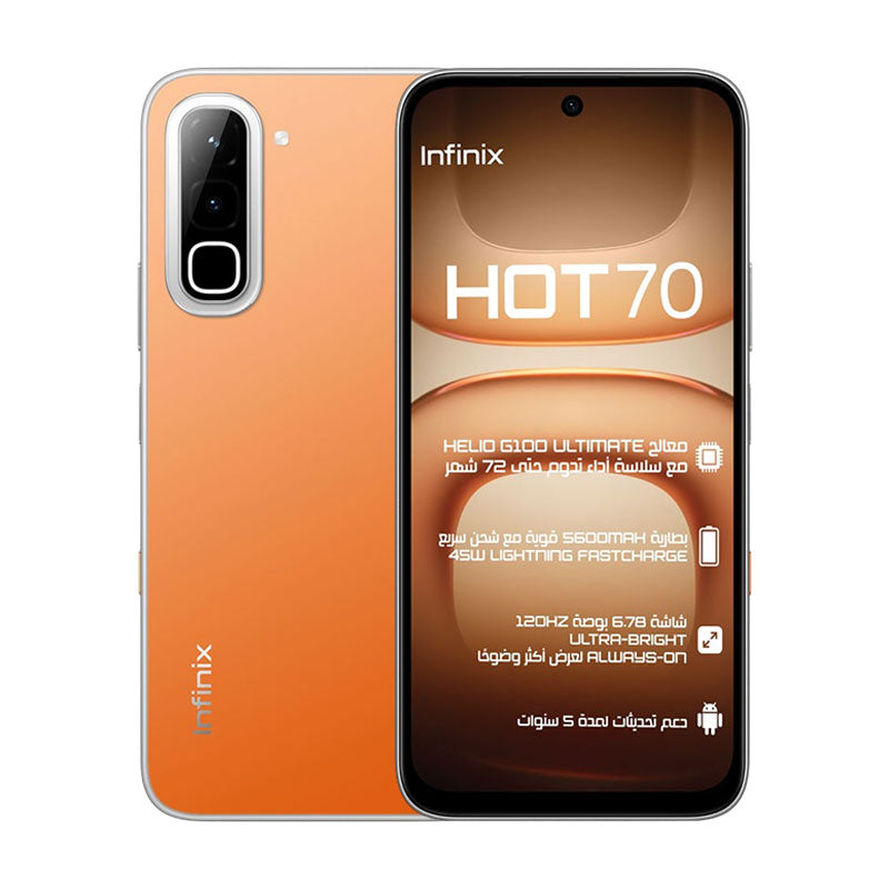 Infinix Hot 70 - 128GB Storage - 4GB RAM - 4G Connectivity - Thermo Orange