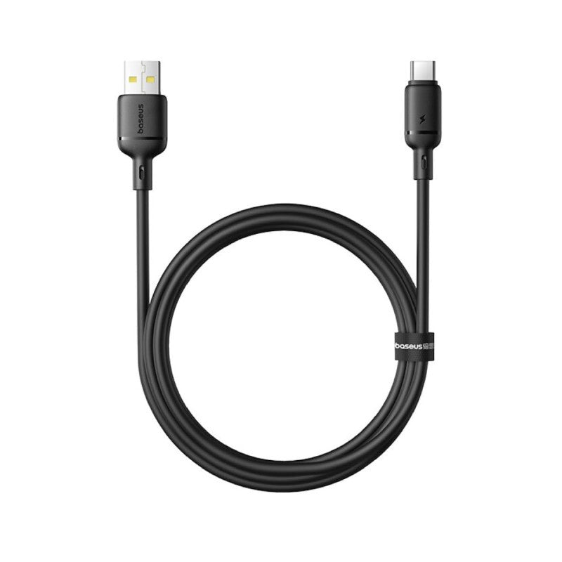 OS-Baseus Silky 3A Fast Charging Data Cable USB-A to USB-C – 1m – Black