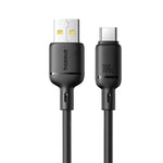 OS-Baseus Silky 3A Fast Charging Data Cable USB-A to USB-C – 1m – Black