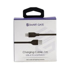 Smart Gate USB-A to Lightning Fast Charging Cable 1M - Black