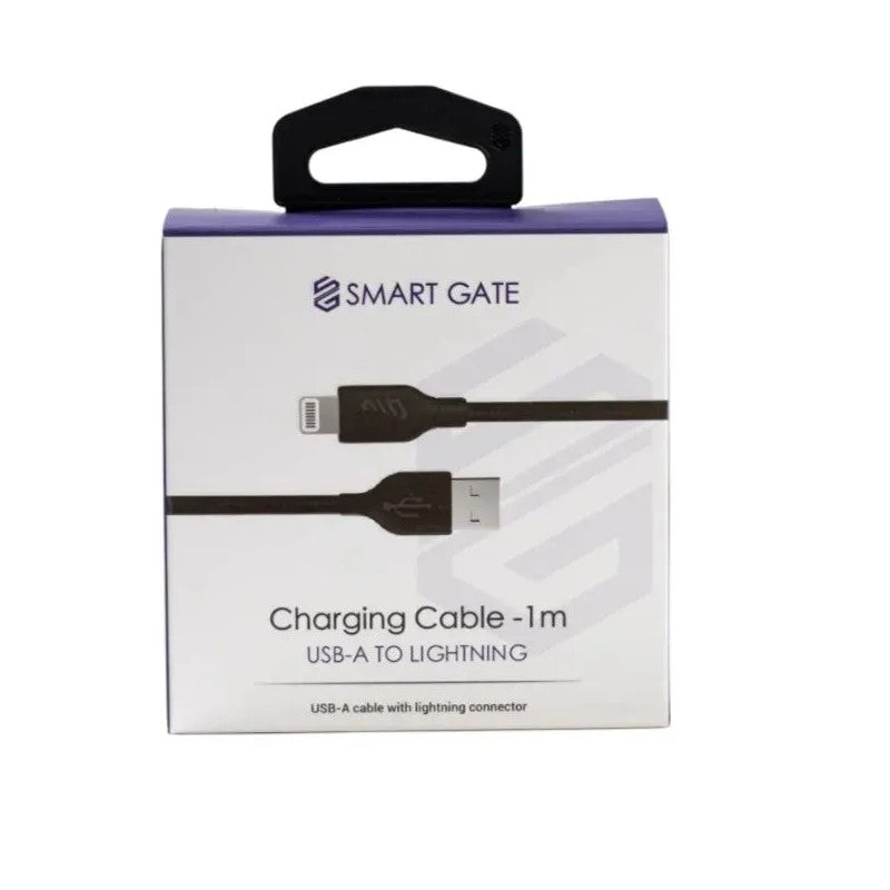 Smart Gate USB-A to Lightning Fast Charging Cable 1M - Black