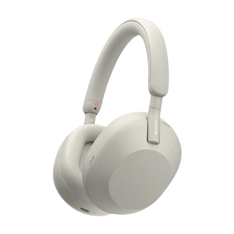 Sony WH-1000XM5 Wireless Noise Cancelling Headphones – Silver | Premium Over-Ear Bluetooth Headset with Mic