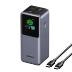 UGREEN PB721 External Battery, 20000mAh, 130W, QC + PD, 1 x USB-A - 2 x USB-C, Gray