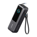 Anker Zolo Power Bank 25000mAh 165W Fast Charging with Built-In USB-C Cable – Black