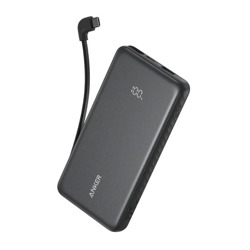 Anker Zolo Power Bank 20000mAh 22.5W Fast Charging with Built-in USB-C Cable (A110EH11) - Black