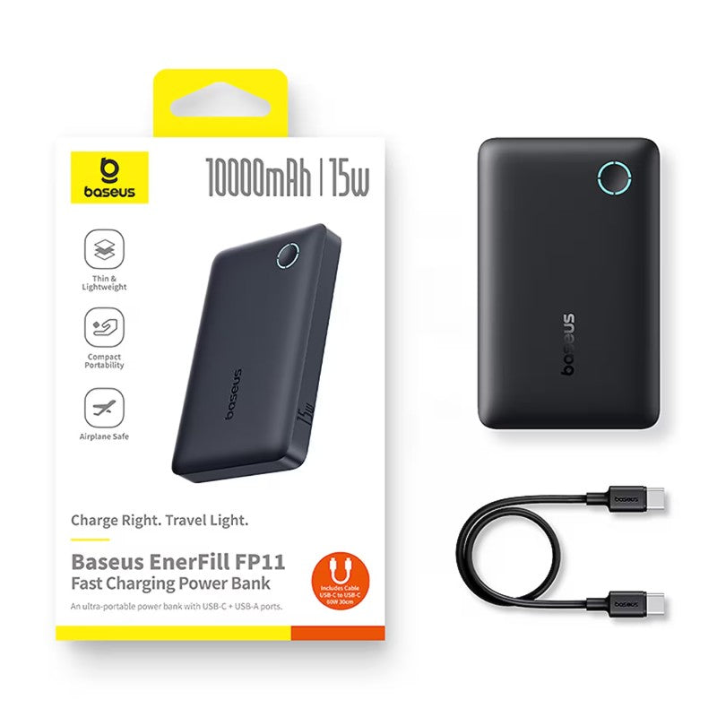Baseus EnerFill FP11 Power Bank 10000mAh 15W - Black