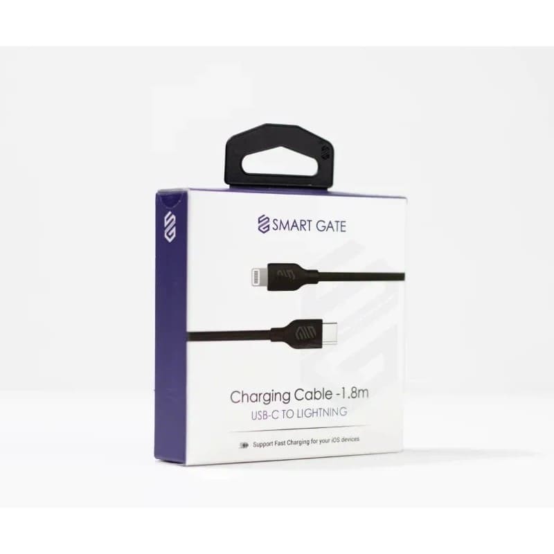 Smart Gate Braided Cable USB-C to Lightning 1.8m- Black